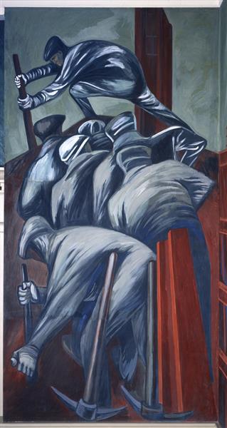 Panel 21. Hombre Industrial Moderno 1 - La Epopeya De La Civilización Americana - 1934