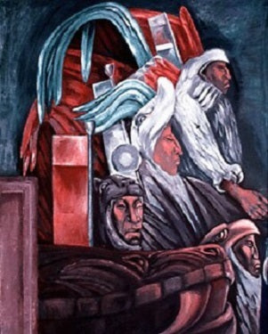 Panel 4. Guerreros Aztecas - La Epopeya De La Civilización Americana - 1934