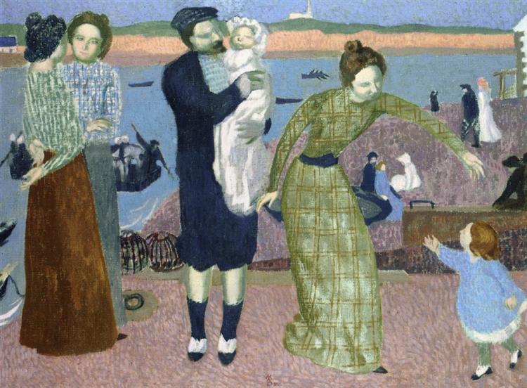 Parisians on the seashore - afternoon - 1899