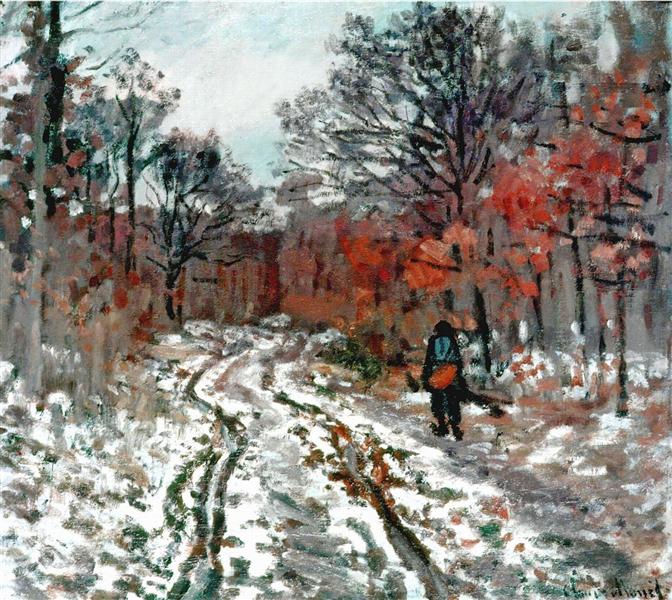 Strada attraverso la foresta - Effetto della neve - 1870