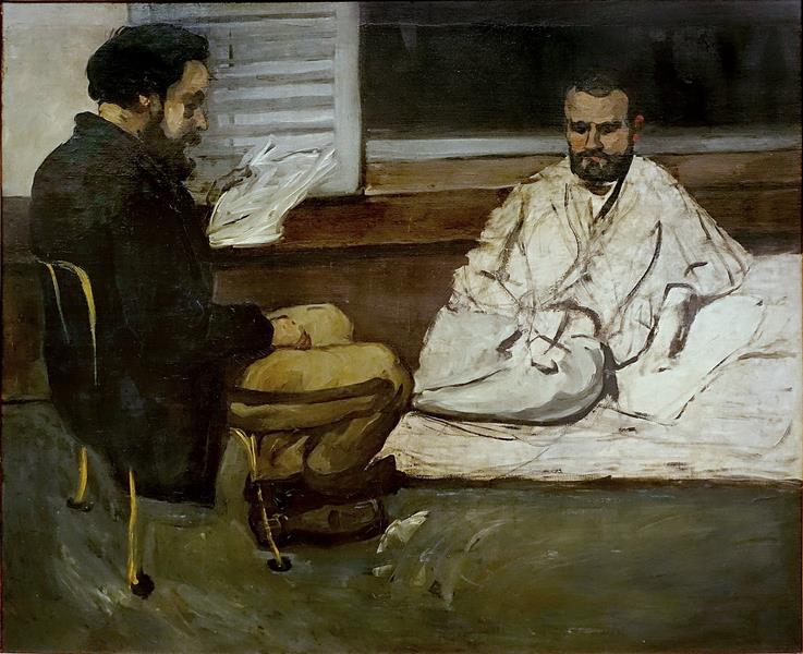 Paul Alexis læser et manuskript til Emile Zola - 1870