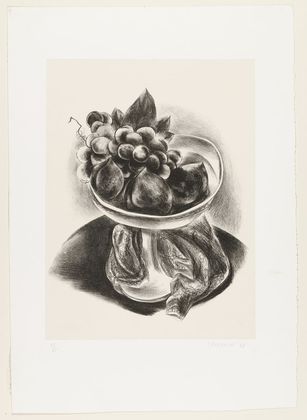 Peach and grapes at a round table - 1928