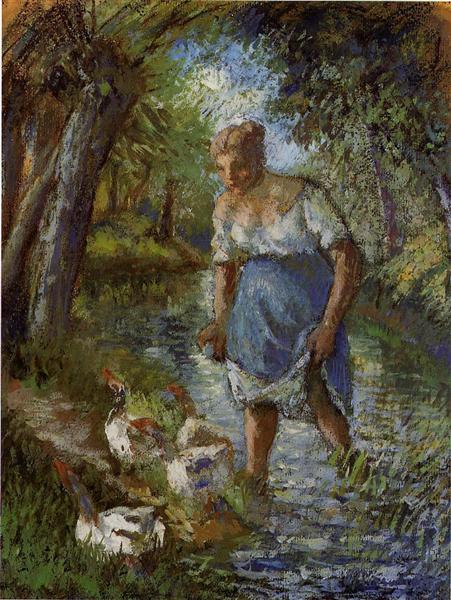 Peasant Crossing a Stream - 1894