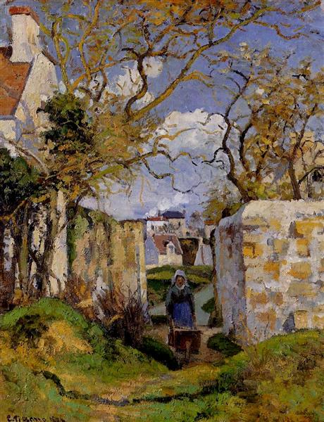 Peasant Pushing a Wheelbarrow - Maison Rondest - Pontoise - 1874