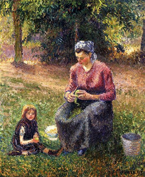 Mujer Campesina Y Niño - Eragny - 1893