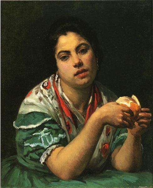 Peasant Woman Peeling an Orange - 1875