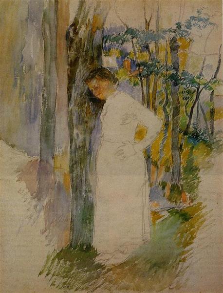 Peasant Woman Standing Next to a Tree - 1885