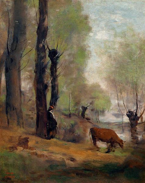 Peasant Woman Watering Her Cow - 1870