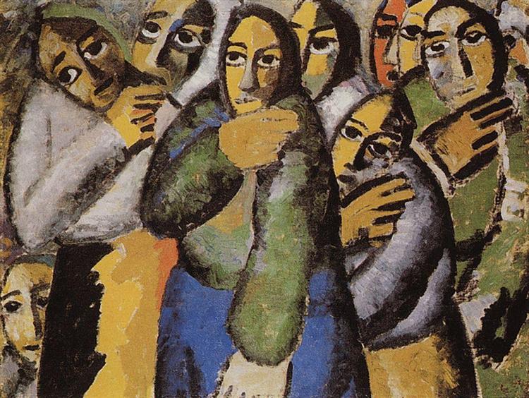 Peasant women in a church - 1912