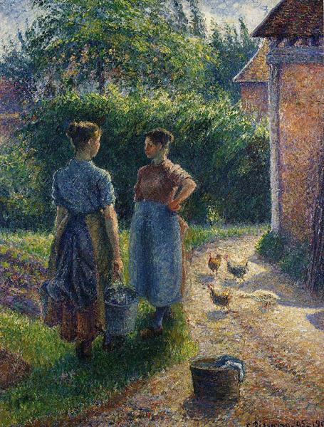 Peasants Chatting in the Farmyard - Eragny - 1902