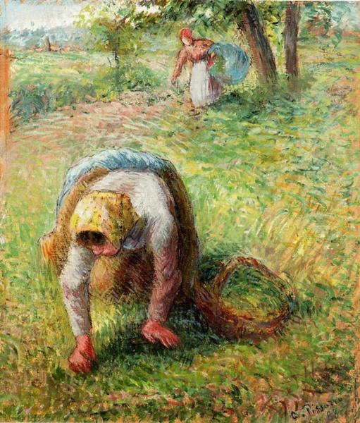 Paysans recueillant l'herbe - 1883