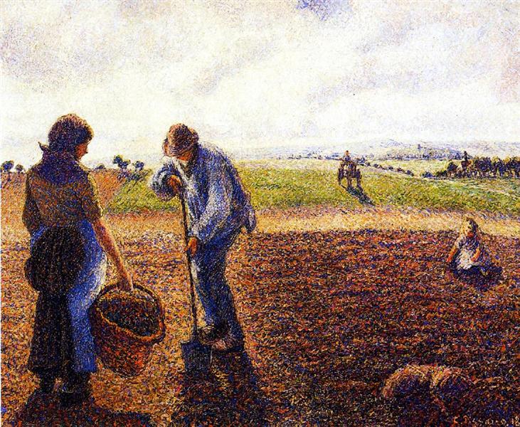 Peasants in the Field - Eragny - 1890