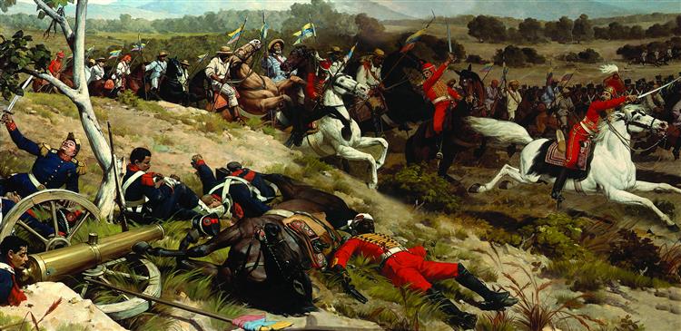 Battle of Carabobo: Cataracts af Pedro Camejo og Cargas Páez - 1888