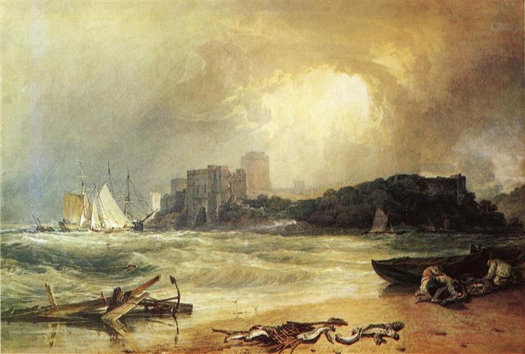 Pembroke Castillo - Südwales - Ein Sturm nähert sich - 1801