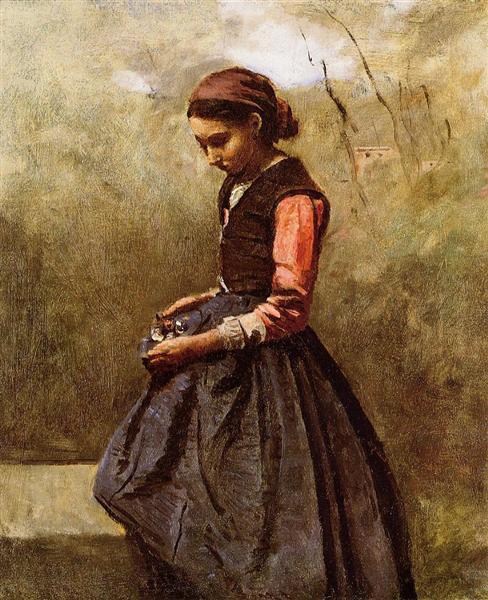 Pensive Young Woman - 1870