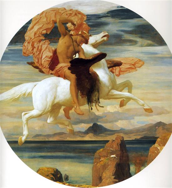 Perseus über Pegasus, der das Lösegeld Andromeda beeilt