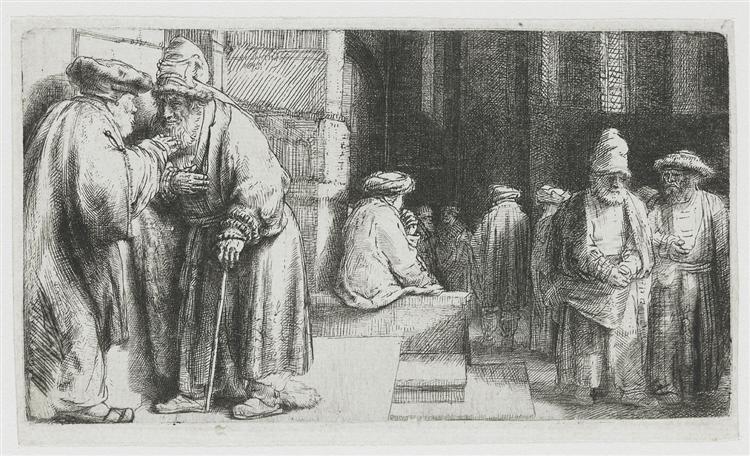 Pharisiens dans le temple (Juifs dans la synagogue) - 1648