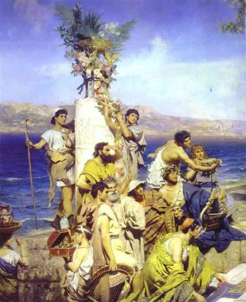 I fried on the celebration of Poseidon in Eleusis (Detail) - 1889