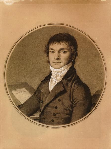 Pierre Guillaume Cazeaux - demi-corps - assis sur un bureau - 1798