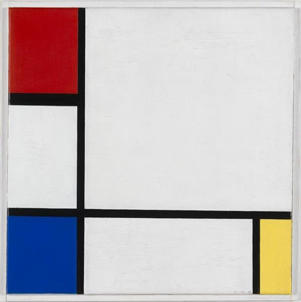 Composition n ° IV - Avec rouge - bleu et jaune - 1929