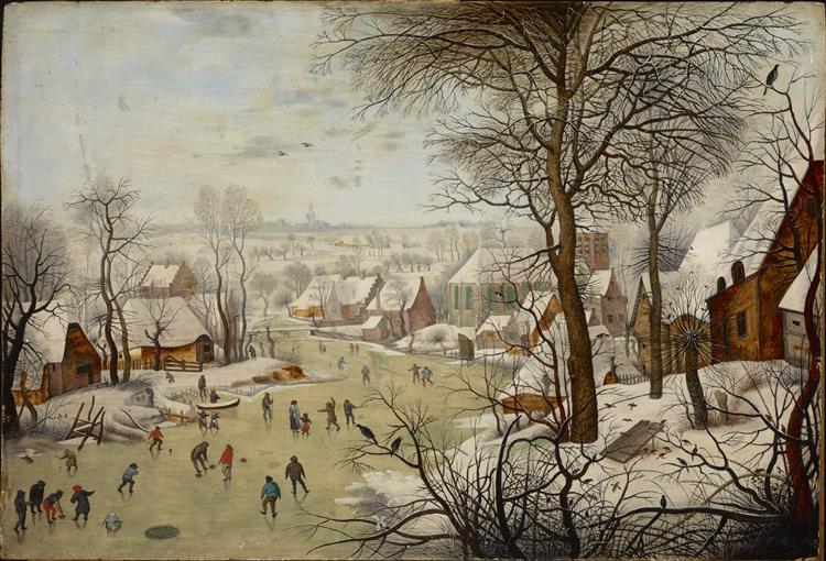 Winter landscape with bird trap - 1631