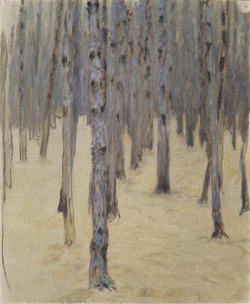 Pine Forest om vinteren - 1907