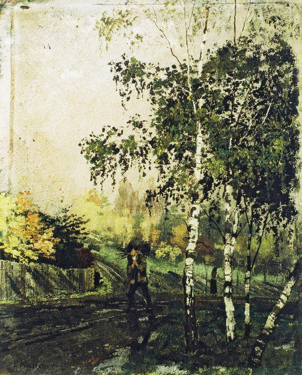 pintura Abedules Y Hombre Llevando Ramitas - Edvard Munch
