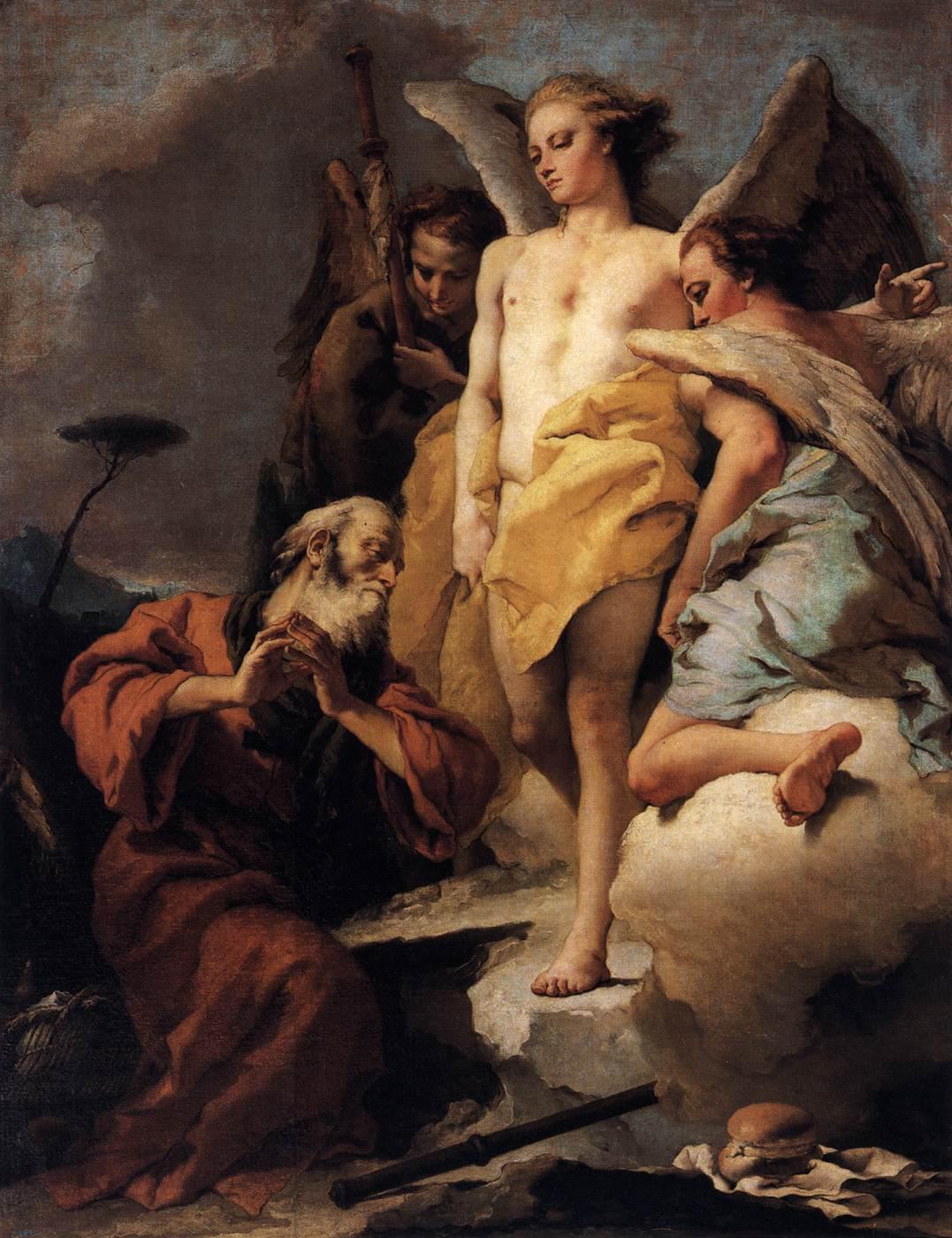 pintura Abraham Y Los Tres Ángeles - Giovanni Battista Tiepolo