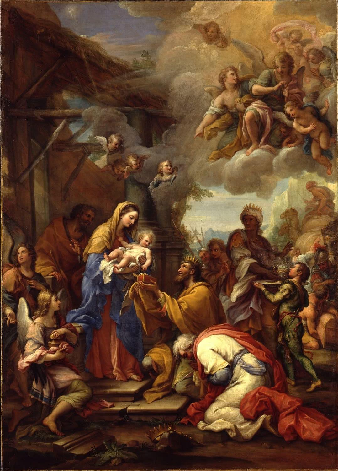 pintura Adoración de los Reyes - Giuseppe Chiari