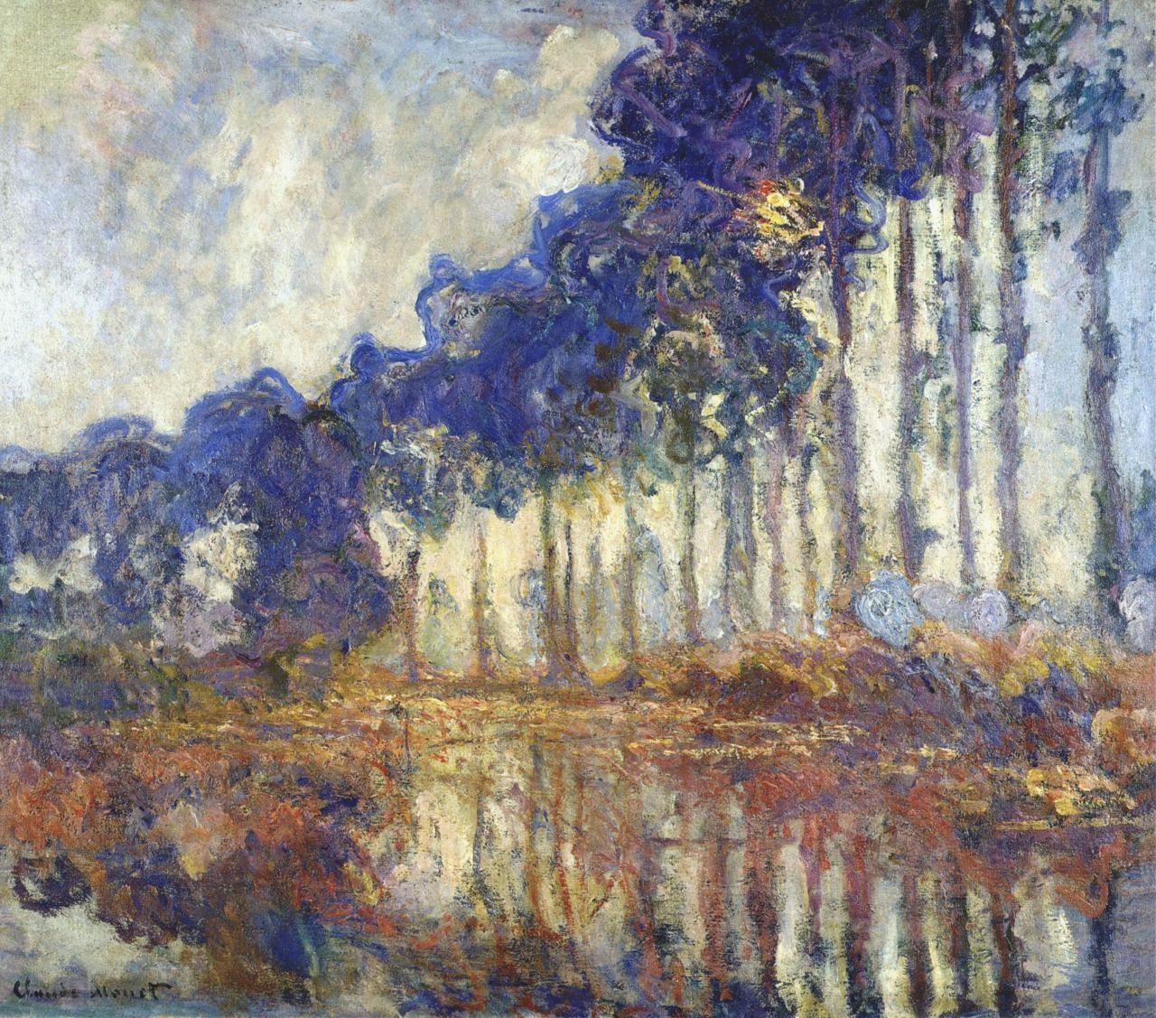 pintura Álamos A Orillas Del Río Epte, 1891 - Claude Monet