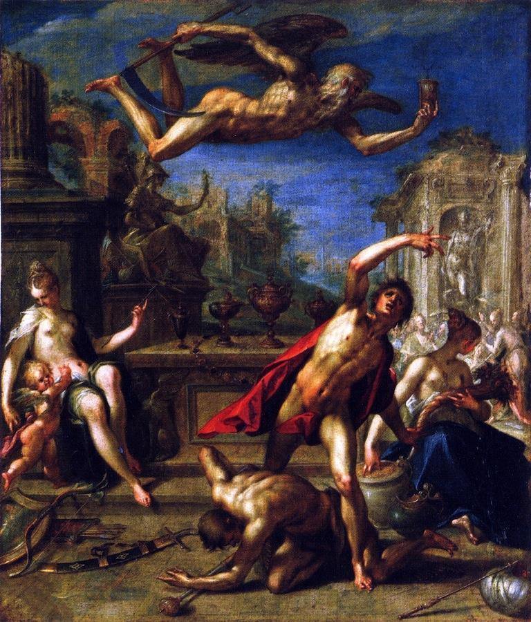 pintura Alegoría De La Gobernación El Regreso De La Edad De Oro Bajo Saturno - Hans von Aachen