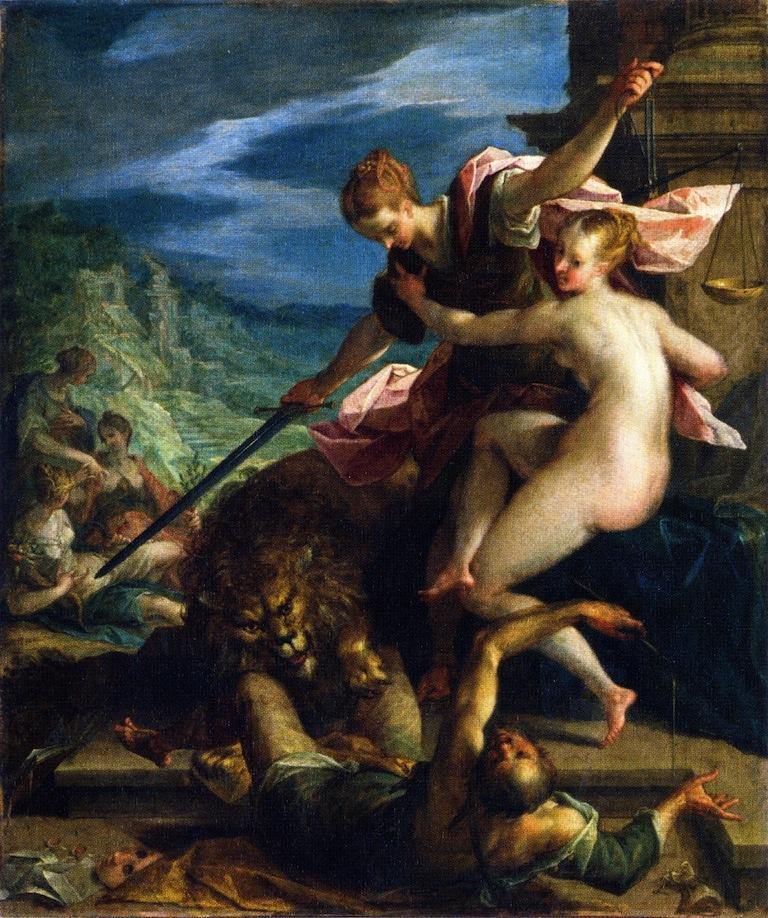pintura Alegoría Del Regreso De La Edad De Oro - Hans von Aachen