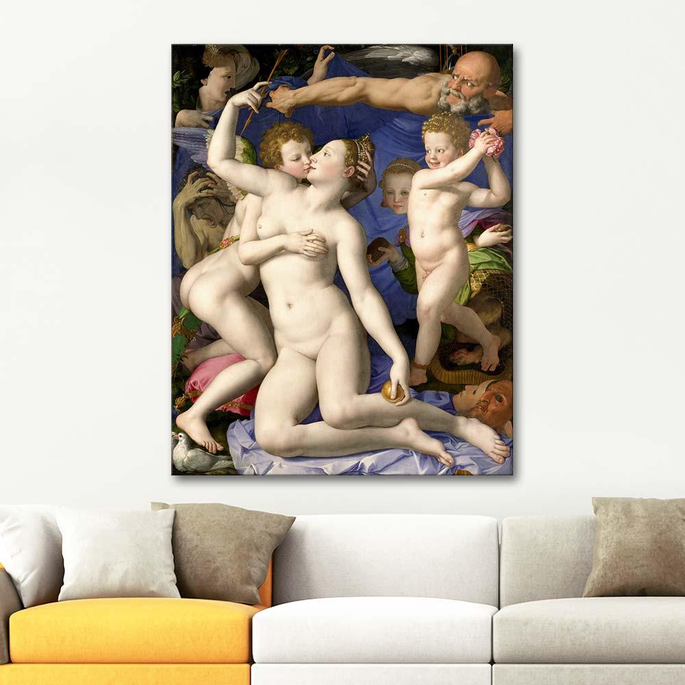 pintura Alegoría del Triunfo de Venus (Alegoría con Venus y Cupido) - Angelo Bronzino