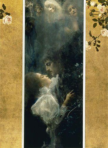 pintura Amor - Gustav Klimt