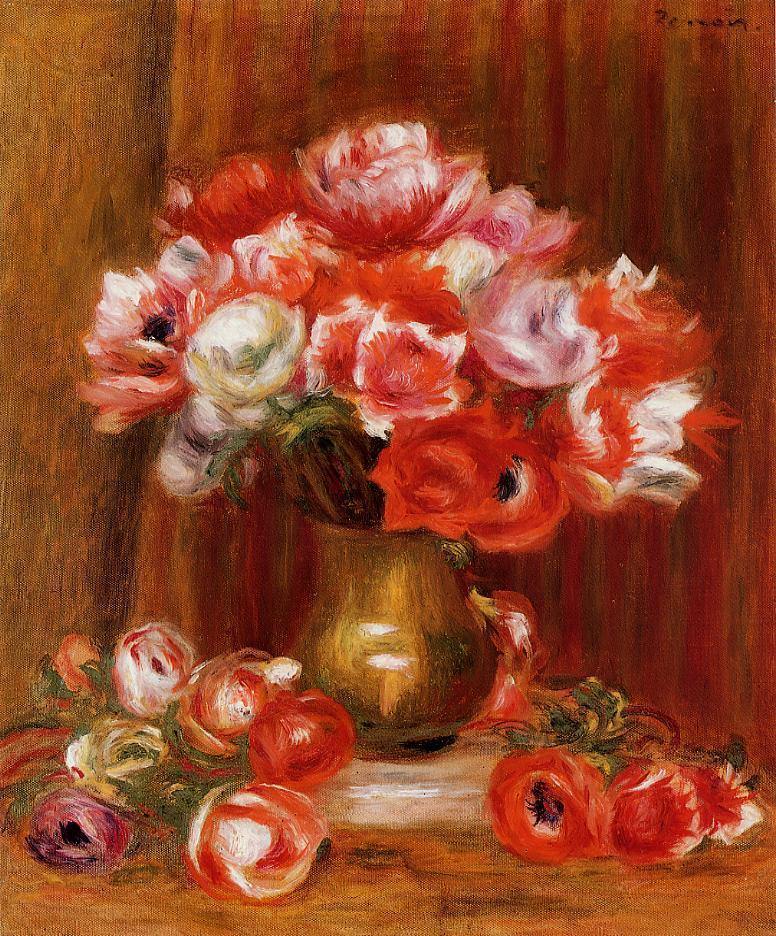 pintura Anémonas - Pierre-Auguste Renoir