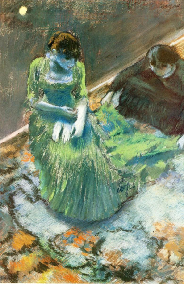 pintura Antes De La Llamada De La Cortina - Edgar Degas