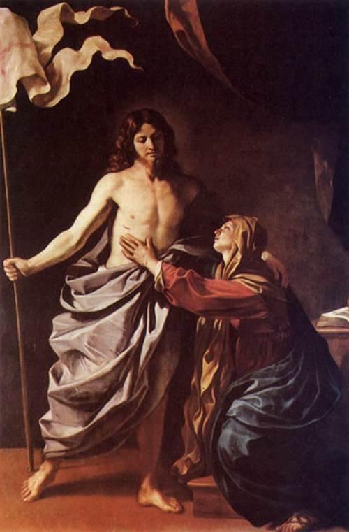 pintura Aparición De Cristo A La Virgen - Guercino