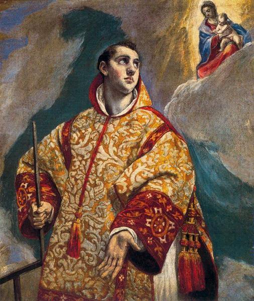 pintura Aparición De La Virgen A San Lorenzo - El Greco