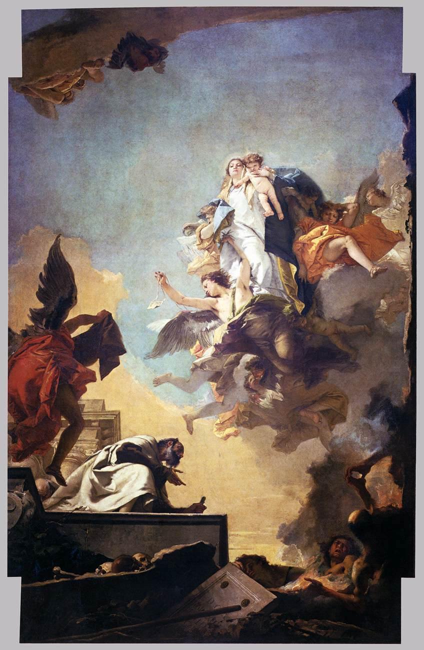 pintura Aparición De La Virgen A San Simón - Giovanni Battista Tiepolo