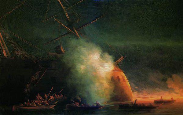 pintura Ataque A Las Minas - Ivan Aivazovsky