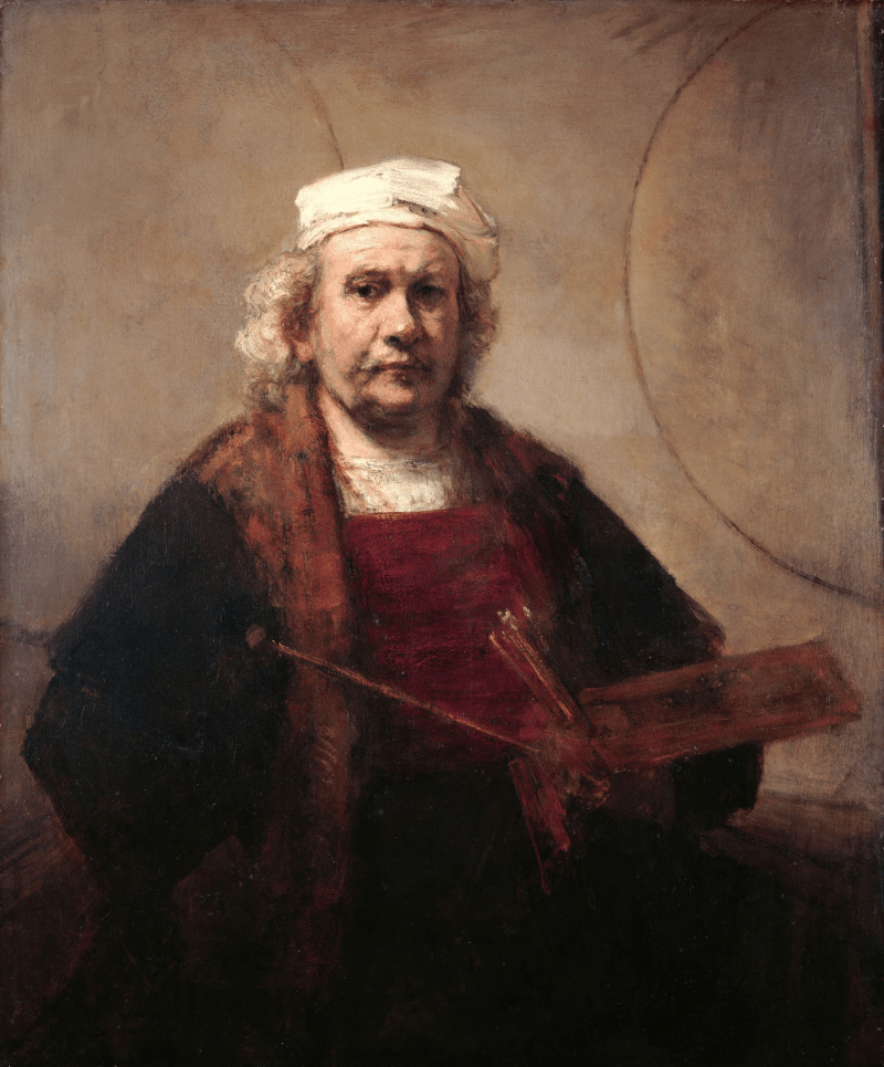 pintura Autorretrato Con Dos Círculos - Rembrandt