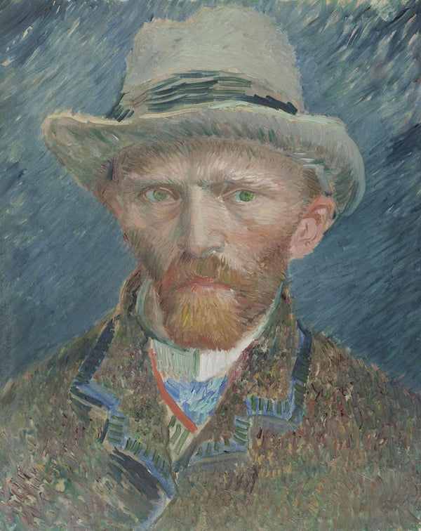 pintura Autorretrato Con Un Sombrero De Fieltro Gris - Vincent Van Gogh