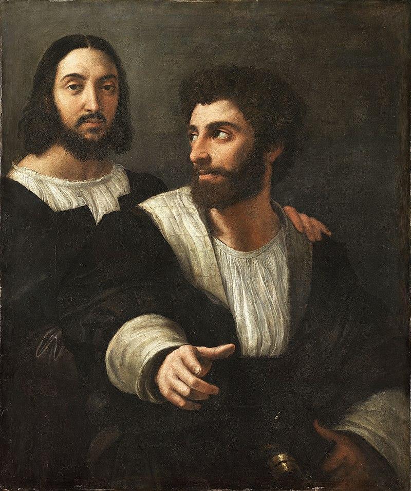 pintura Autorretrato con un Amigo - Rafael
