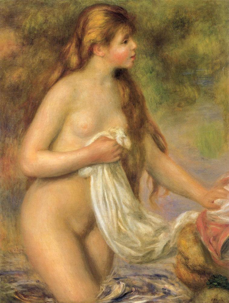 pintura Bañista Con El Pelo Largo - Pierre-Auguste Renoir
