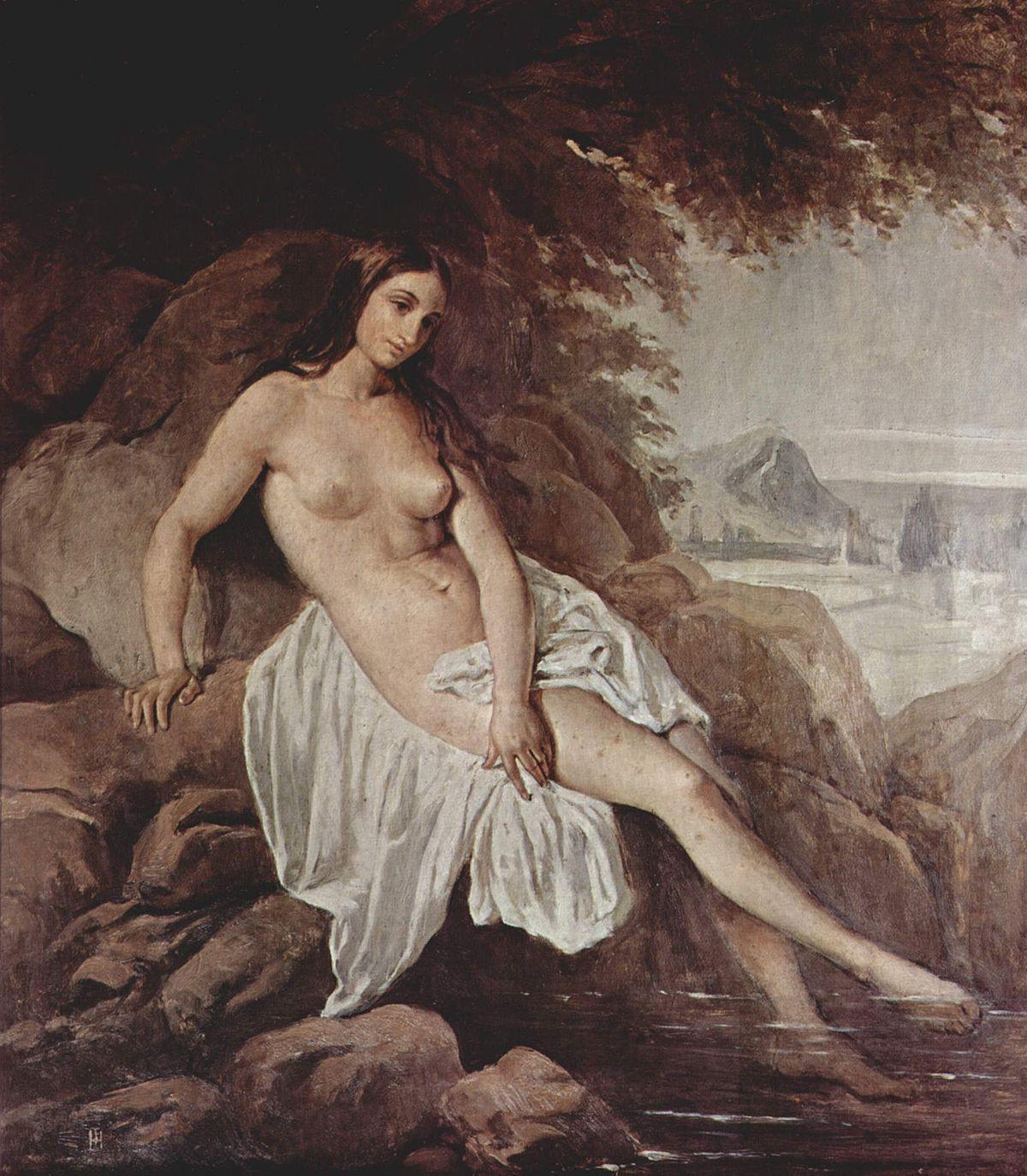 pintura Bañista Desnuda - Francesco Hayez