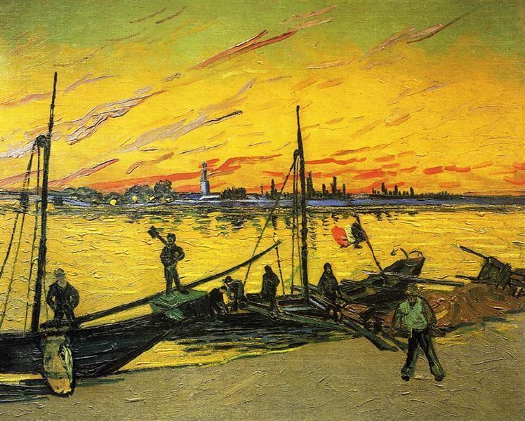 pintura Barcazas De Carbón - Vincent Van Gogh