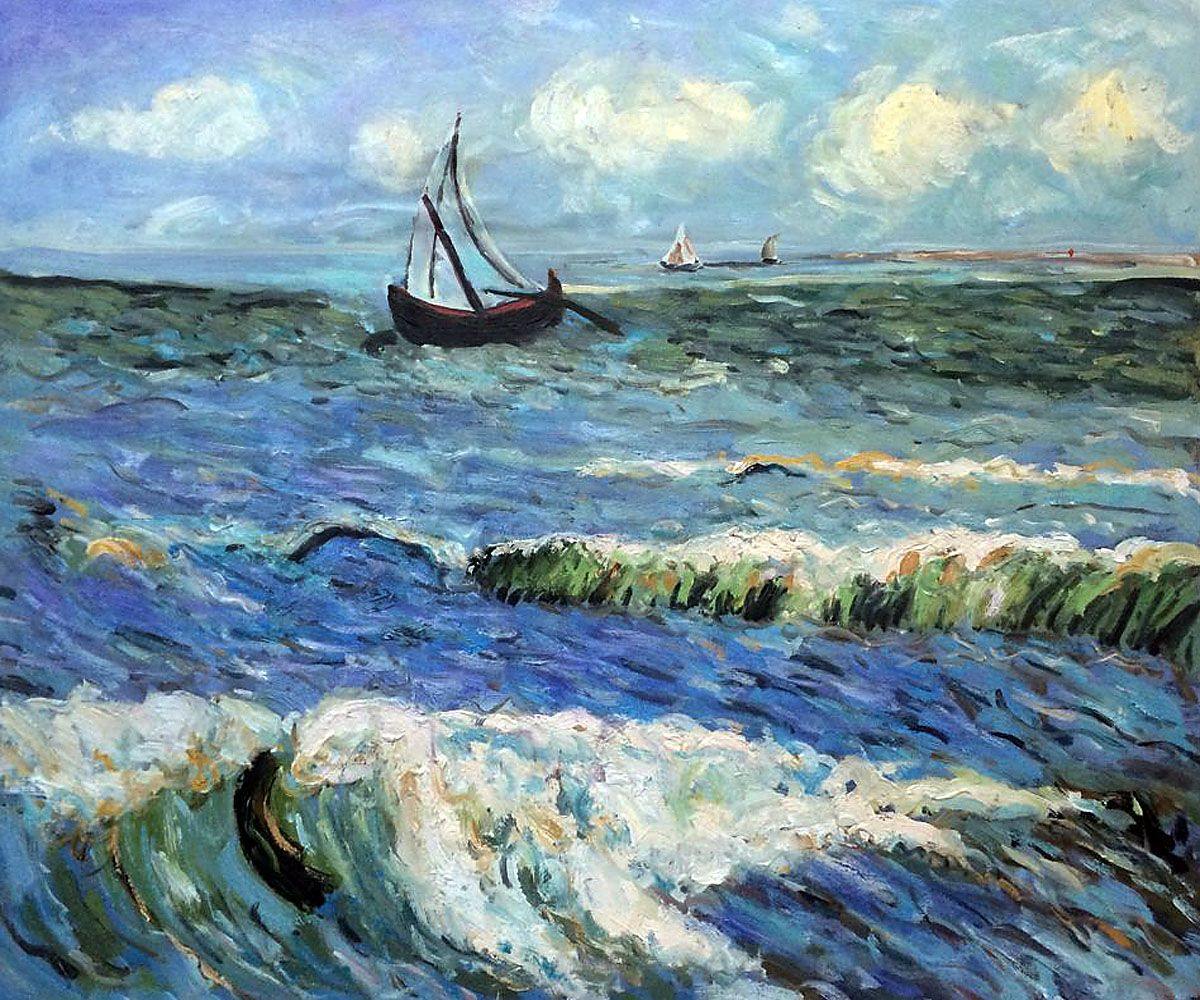 pintura Barcos De Pesca En Saintes Maries De La Mer - Vincent Van Gogh