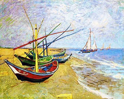 pintura Barcos En Saintes Maries - Vincent Van Gogh