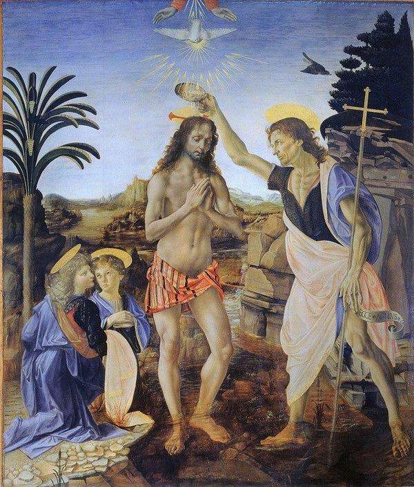 pintura Bautismo De Cristo - Leonardo Da Vinci