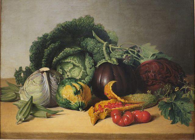 pintura Bodegón Bálsamo Manzanas Y Verduras - James Peale